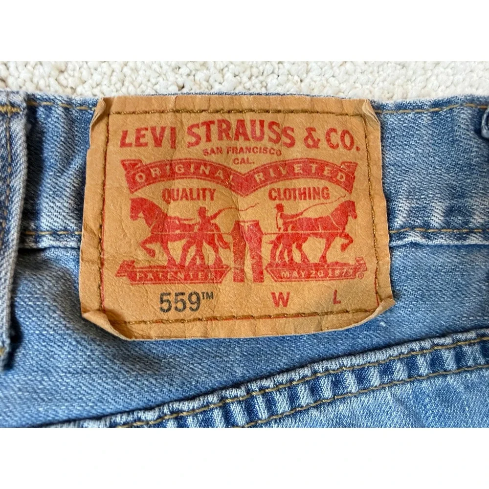 Levis 569 Mens Loose Straight Baggy Workwear Jeans Blue 44x32 Actual 42x29 #1468